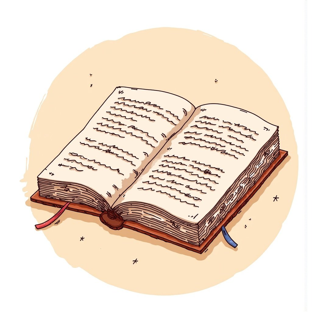 Слово КНИГА - рисованная илюстрация